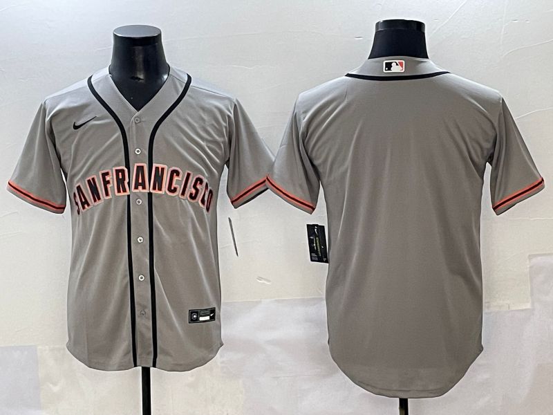 Men 2025 San Francisco Giants Blank Grey Game Nike MLB Jersey style 1